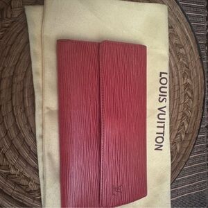 Louis Vuitton Red Epi Leather Clutch